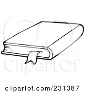 Royalty Free RF Clipart Illustration Of A Coloring Page Outline Of A School Book 2
