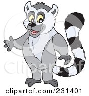 Royalty Free RF Clipart Illustration Of A Presenting Lemur by visekart