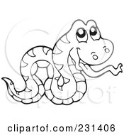 Poster, Art Print Of Coloring Page Outline Of A Snake