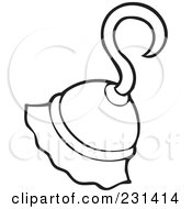 Royalty Free RF Clipart Illustration Of A Coloring Page Outline Of A Hook