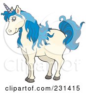 Poster, Art Print Of Blue Haired Unicorn