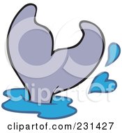 Royalty Free RF Clipart Illustration Of A Whale Tail