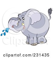 Poster, Art Print Of Spraying Elephant