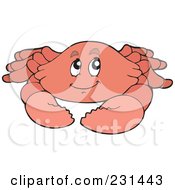 Royalty Free RF Clipart Illustration Of A Happy Pink Crab