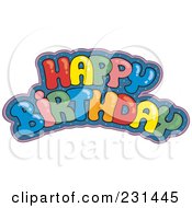 Poster, Art Print Of Colorful Happy Birthday Greeting - 2