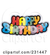 Poster, Art Print Of Colorful Happy Birthday Greeting - 1