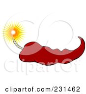 Poster, Art Print Of Hot Red Chili Pepper With A Fuse