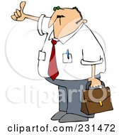 Businessman Holding A Briefcase And Hitching A Ride To Work