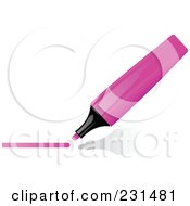 Royalty Free RF Clipart Illustration Of A Pink Highlighter Marker Drawing A Line by elaineitalia