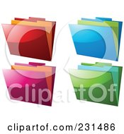 Poster, Art Print Of Digital Collage Of Shiny Colorful File Folders