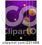 Poster, Art Print Of Golden Stars And Christmas Baubles