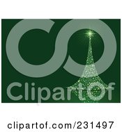 Royalty Free RF Clipart Illustration Of A Green Christmas Tree Background Made Of Glittery Lights