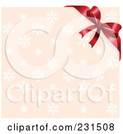 Poster, Art Print Of Red Ribbon Bow Over A Pink Snowflake Gift Lid