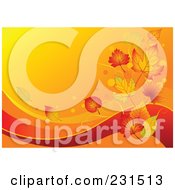 Poster, Art Print Of Autumn Wave Background With Leaves
