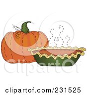 Sewn Folk Art Styled Pumpkin And Pumpkin Pie