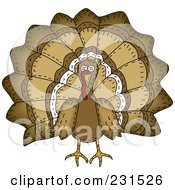Sewn Folk Art Styled Turkey Bird