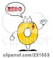 Number Zero Character Saying Zero