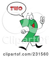 Number Two Character Saying Two