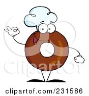 Poster, Art Print Of Donut Character Wearing A Chef Hat And Gesturing Ok - 1