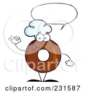 Poster, Art Print Of Donut Character Wearing A Chef Hat And Gesturing Ok - 3