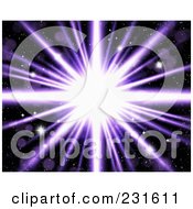 Royalty Free RF Clipart Illustration Of A Christmas Background Of A Bright Burst Of Purple Light On Black