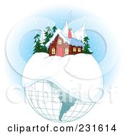 Poster, Art Print Of Cabin On A Winter Globe