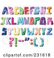 Poster, Art Print Of Digital Collage Of Colorful Capital Letters And Punctuation