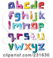 Poster, Art Print Of Digital Collage Of Colorful Lowercase Letters