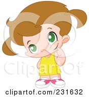 Poster, Art Print Of Cute Little Girl In Thought