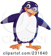 Poster, Art Print Of Happy Blue And White Penguin
