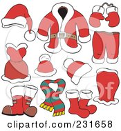Digital Collage Of Santa Apparel