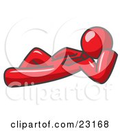 Clipart Illustration Of A Relaxed Red Businessman Reclining