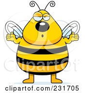 Royalty Free RF Clipart Illustration Of A Chubby Bee Shrugging