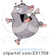 Poster, Art Print Of Happy Mole Running And Jumping