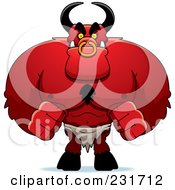 Royalty Free RF Clipart Illustration Of A Huge Devil Bull