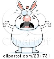 Royalty Free RF Clipart Illustration Of A Chubby White Rabbit Freaking Out