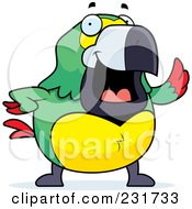 Poster, Art Print Of Chubby Parrot Waving