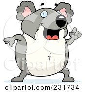 Royalty Free RF Clipart Illustration Of A Koala With An Idea