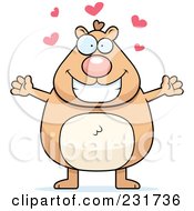 Royalty Free RF Clipart Illustration Of A Chubby Infatuated Hamster by Cory Thoman