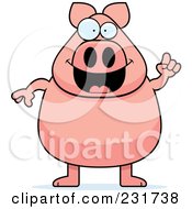 Royalty Free RF Clipart Illustration Of A Chubby Pig With An Idea