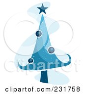 Poster, Art Print Of Blue Christmas Tree