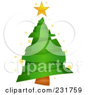 Royalty Free RF Clipart Illustration Of A Green Paper Scrap Christmas Tree