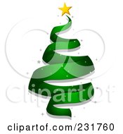Royalty Free RF Clipart Illustration Of A Green Spiral Ribbon Christmas Tree