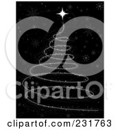 Royalty Free RF Clipart Illustration Of A White Starry Spiral Christmas Tree In The Night Sky