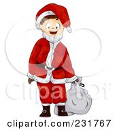 Poster, Art Print Of Boy In A Santa Suit