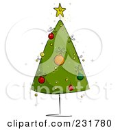 Poster, Art Print Of Sketched Triangle Christmas Tree