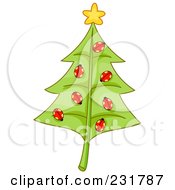 Royalty Free RF Clipart Illustration Of A Ladybug Leaf Christmas Tree