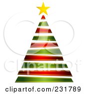 Poster, Art Print Of Red And Green Ribbon Christmas Tree