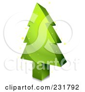 Poster, Art Print Of 3d Blocky Green Christmas Tree