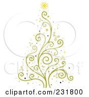 Royalty Free RF Clipart Illustration Of A Green Vine Christmas Tree